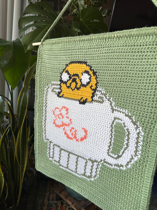 Jake in his cup- MADE TO ORDER - Crochet Tapestry