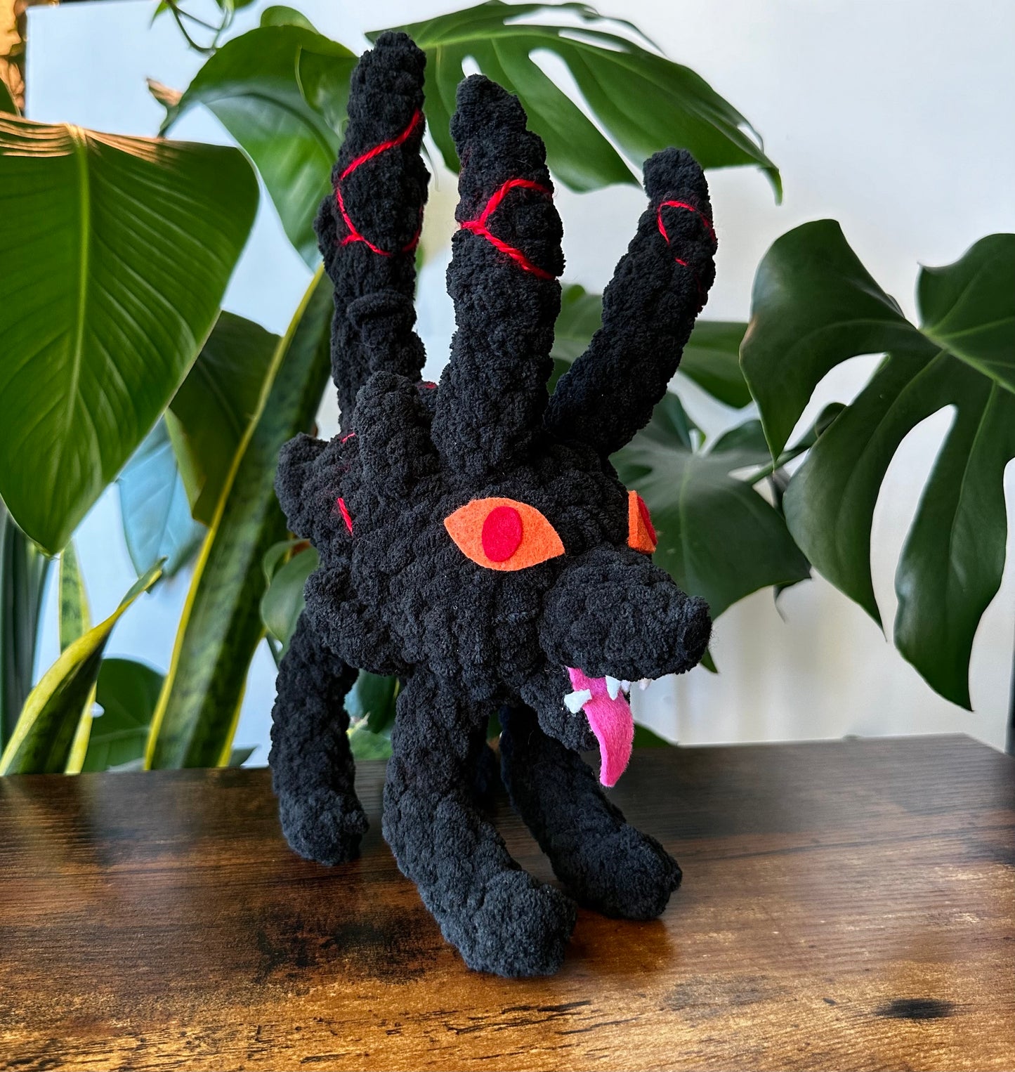 Fire Wolf Pup - Hand Crocheted - MADE TO ORDER