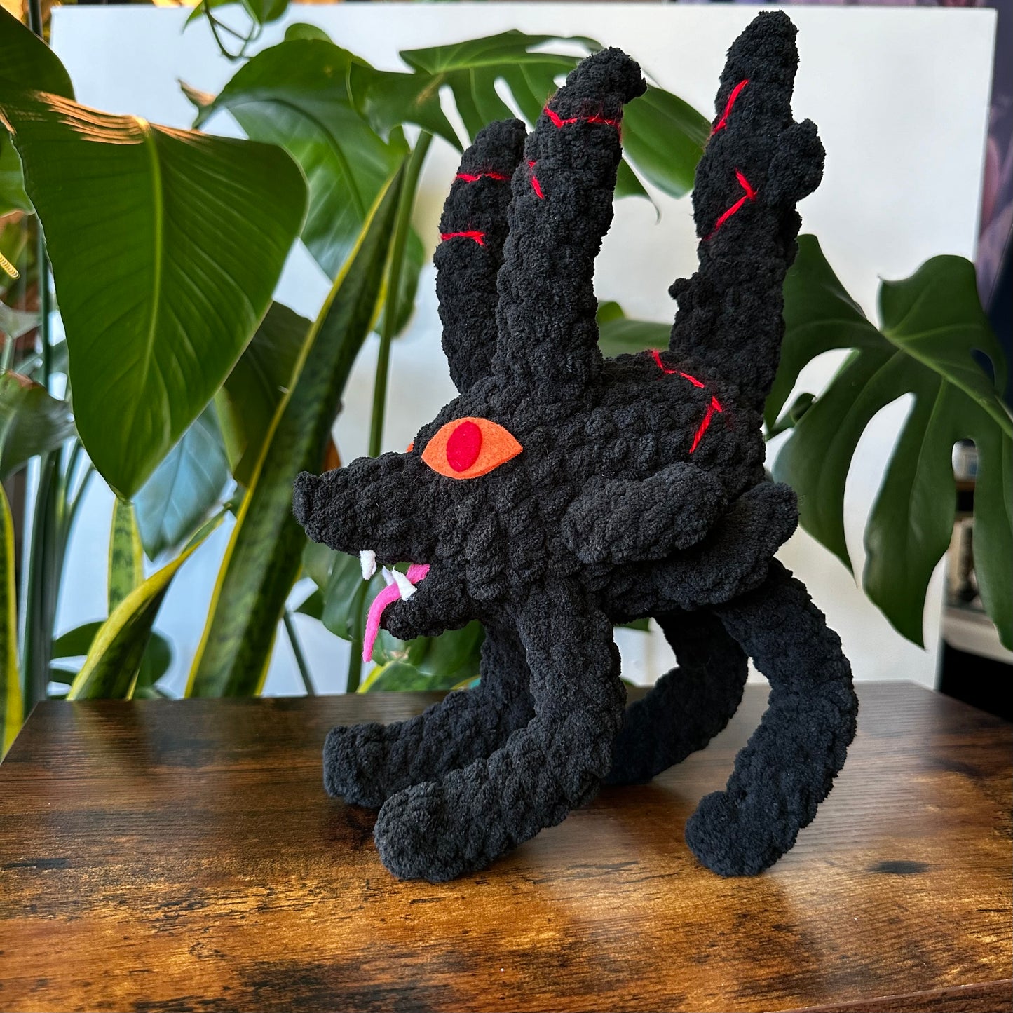 Fire Wolf Pup - Hand Crocheted - MADE TO ORDER