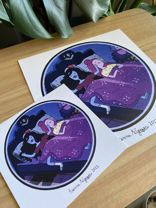 Sleepy Bubbline Embroidery Print