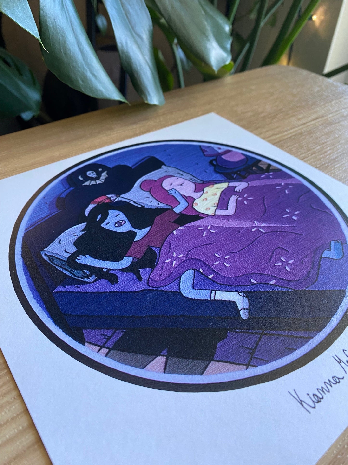 Sleepy Bubbline Embroidery Print