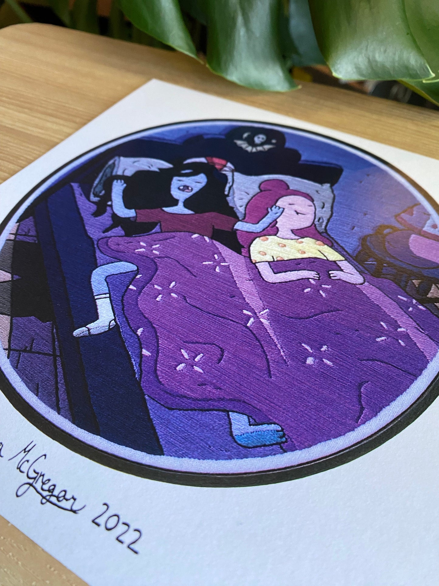 Sleepy Bubbline Embroidery Print